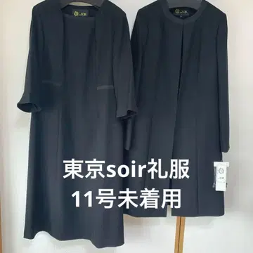 도쿄 SORR 블랙 원피스 롱 자켓 2세트 (농전 가공)