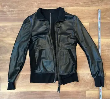 EMPORIO ARMANI 가죽 자켓 TG 48 블랙