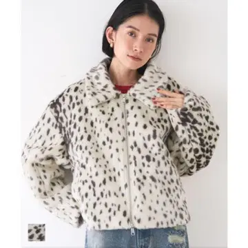 보아 자켓 애니멀 인조 모피 자켓