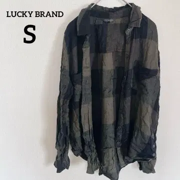 LUCKY BRAND [ S ] 체크 무늬 긴팔 셔츠 그린