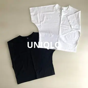 UNIQLO 유니클로 T셔츠 화이트 블랙 2장 세트 미사용 새상품