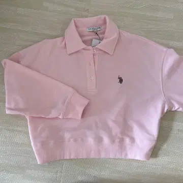 U.S. POLO ASSN. 핑크 긴팔 피케 셔츠 M 사이즈