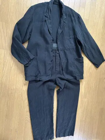 네스트로브 CONFLICT 블랙 기모 linen 셋업