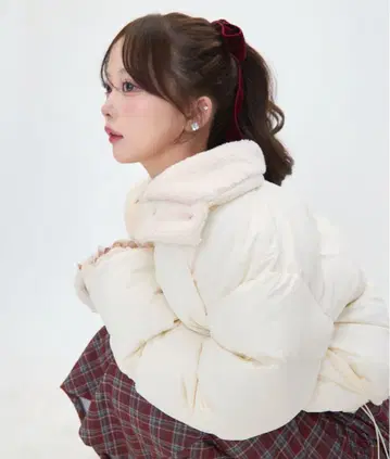titty&co. 보아 라이닝 다운 아이보리
