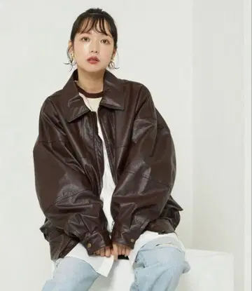 [ 베스트셀러 ] 인조 가죽 블루종 / 빅 실루엣 블루종