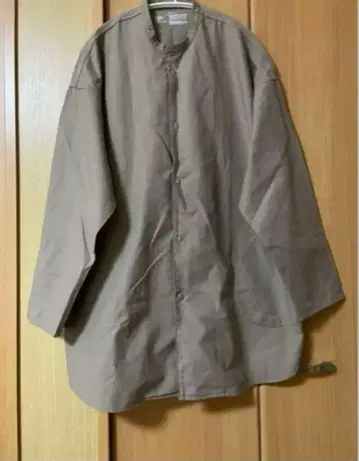무인양품 MUJI 옥스 스탠드 카라 롱 셔츠 S-M 빅