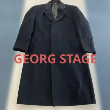 GEORG STAGE 블랙 캐시미어 체스터 코트 롱 기장 ( T )