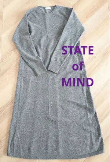 STATE OF MIND 그레이 니트 롱 원피스