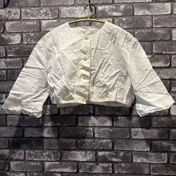 빈티지 크롭 기장 오부 소매 블라우스 White