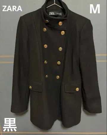 ZARA 더블 브레스트 울 블렌드 코트 더블 버튼 나폴레옹 코트