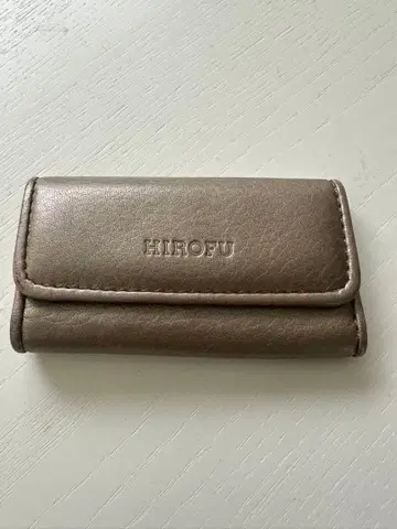 HIROFU 가죽 키링 케이스 실버 핑크