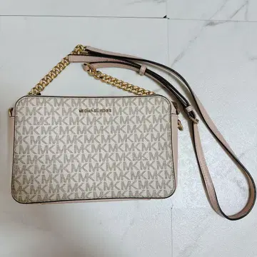 MICHAEL KORS MK 로고 숄더백 베이지/핑크