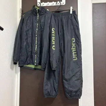 [ umbro ] 윈드 브레이커 상하의 세트 블랙/그린 카모플라쥬