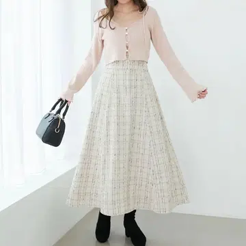 MAJESTIC LEGON 백 레이스업 플레어 스커트