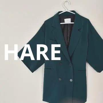 HARE 다크 그린 더블 브레스트 테일러드 자켓