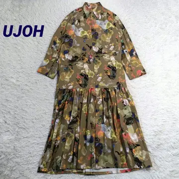 컨디션 최상 UJOH 플라워 프린트 개더 롱 원피스 최근 모델 맥시 길이