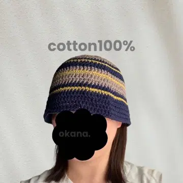 네이비 x 그레이 25 크러셔 모자 크로셰 모자 핸드메이드 비니