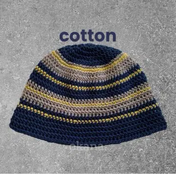 네이비 x 그레이 25 크러셔 모자 크로셰 모자 핸드메이드 비니