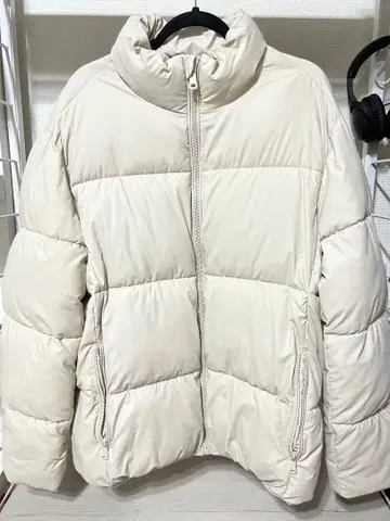 ZARA 화이트 다운 자켓 XL