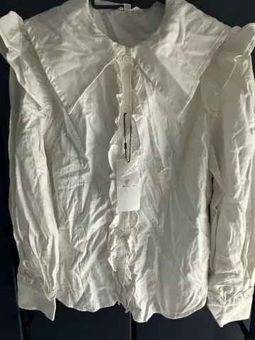[새상품] moussy 마우지 블라우스 프릴 화이트