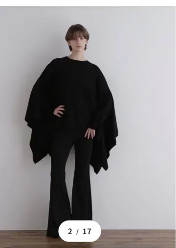 [새상품] LE PHIL 울 하이 게이지 케이프 니트