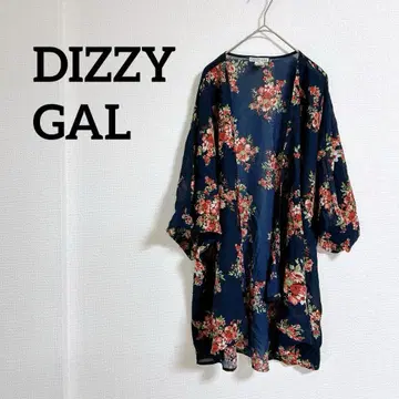 DIZZY GAL 플라워 프린트 가디건 네이비 꽃무늬 스타일리시