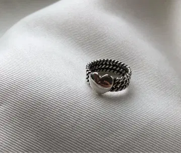 Heart ropes ring /silver925