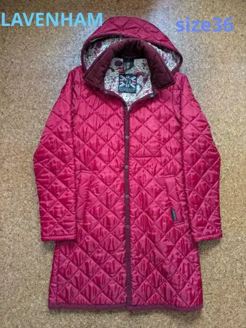 [ LAVENHAM x LIBERTY ] 퀼팅 롱 코트 레드