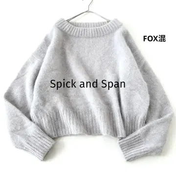 컨디션 최상 Spick and Span 폭스 혼방 니트 최근 그레이 F