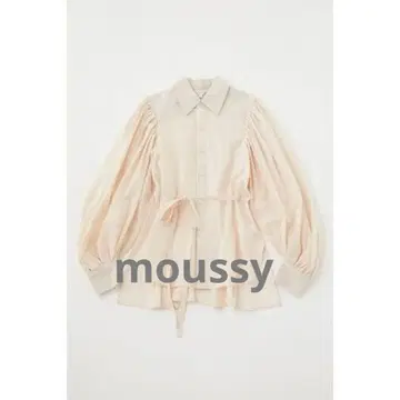 moussy 베이지 벌룬 슬리브 셔츠 volume gather