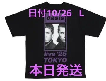 오아시스 투어 개최지 한정 컬러 T셔츠 날짜 10/26