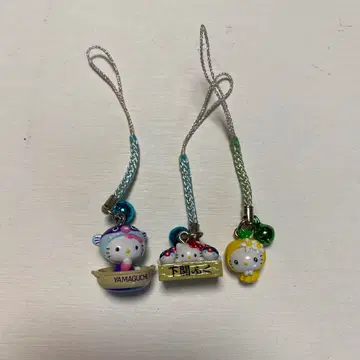 야마구치 한정판 고토치 키티 스트랩 3개 세트