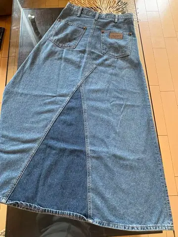 Wrangler 랭글러 데님 스커트 롱 스커트 블루 계열