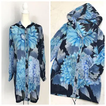 새상품급 LEONARD 레오나르 아름다운 꽃무늬 실크 롱 코트