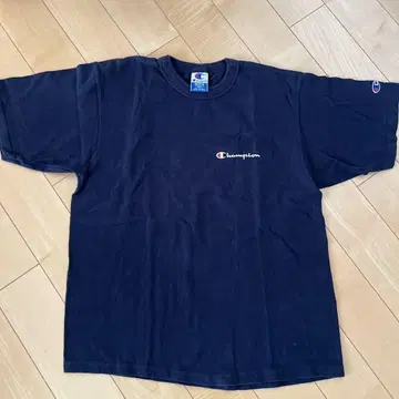 Champion T셔츠 M 네이비 로고