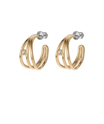 새상품 fossil SKJ1759710 골드톤 3연 후프 귀걸이