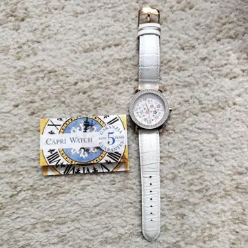 CAPRI WATCH 화이트 가죽 벨트 시계