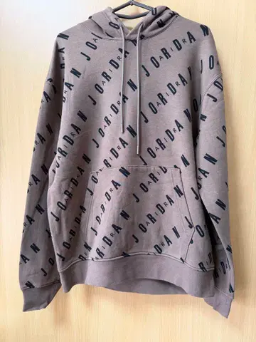 JORDAN 그레이 후드티 로고 프린트 속기모 얇은 소재