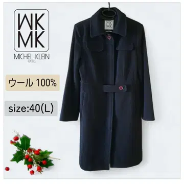 새상품급 미쉘클랑 MICHEL KLEIN 코트 블랙 울 사이즈 40