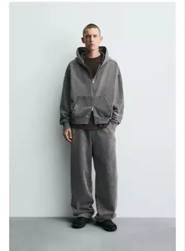 ZARA 워시 가공 집업 후디 m 사이즈