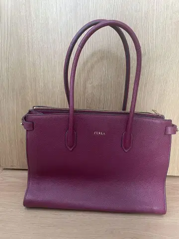 FURLA 버건디 가죽 토트백