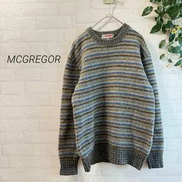 MCGREGOR 보더 무늬 울 니트 (M) 멀티 컬러