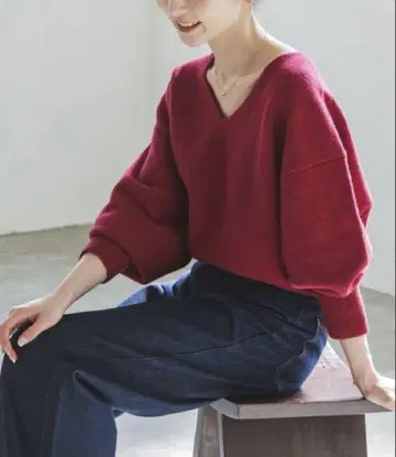noble CA/W 숏 V 풀오버 보르도