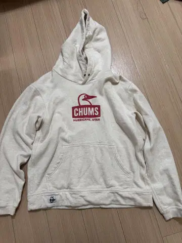 CHUMS 후드 부착 후드티 크림색