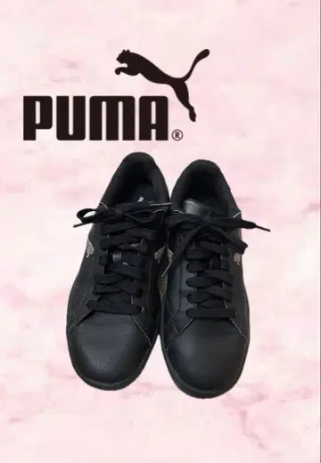 puma 블랙 가죽 스니커즈 24.5cm