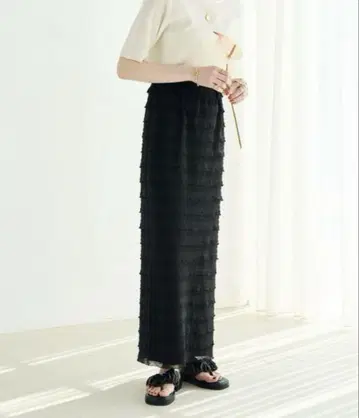 hinari 미니 프릴 스커트 블랙 S