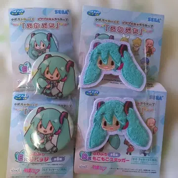 세가 럭키 쿠지 후와푸치 하츠네 미쿠 캔뱃지 스티커