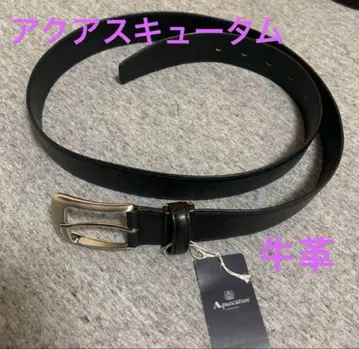 새상품, 아쿠아 스큐텀 Aquascutum 소가죽 벨트 블랙