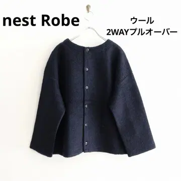새상품급 nest Robe 울 2WAY 풀오버 F 네이비