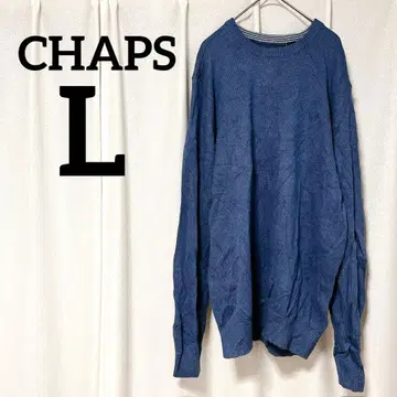 새상품급 CHAPS [ L ] 다크 블루 크루넥 스웨터 리브 루즈핏